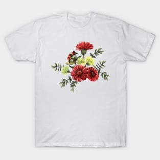 Flower arrangement with gerberas and chrysanthemums T-Shirt